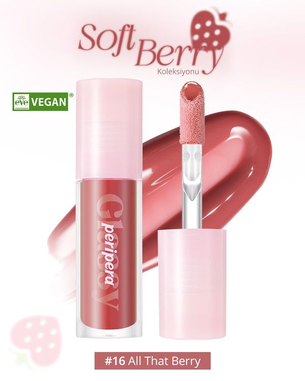 Peripera Ink Glasting Lip Gloss (#16 All That Berry) (Soft Berry)