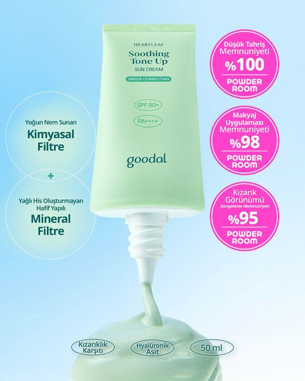 GOODAL Heartleaf Soothing Green Tone Up Sun Cream SPF50+ PA++++