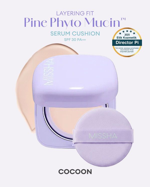 Missha Layering Fit Pine Phyto Mucin Serum Cushion SPF30 PA++ (Cocoon)