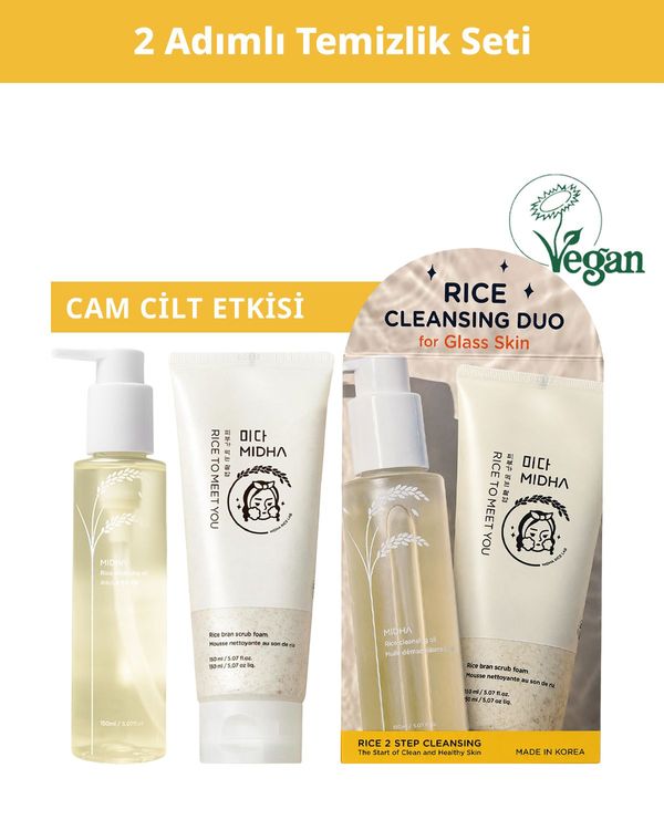 MIDHA Rice 2 Step Cleansing Duo Set (Oil/Foam)