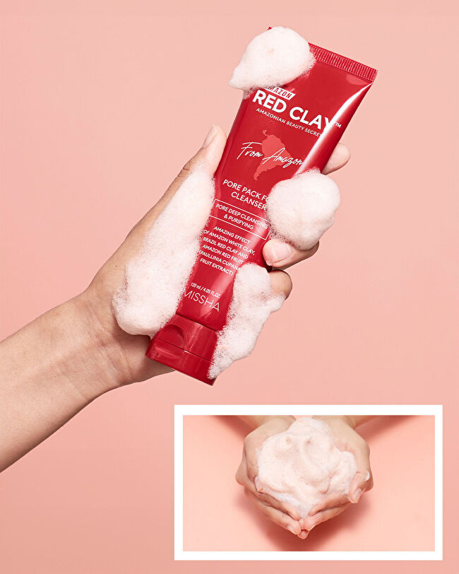 MISSHA Amazon Red Clay Pore Pack Foam Cleanser | MCLUB