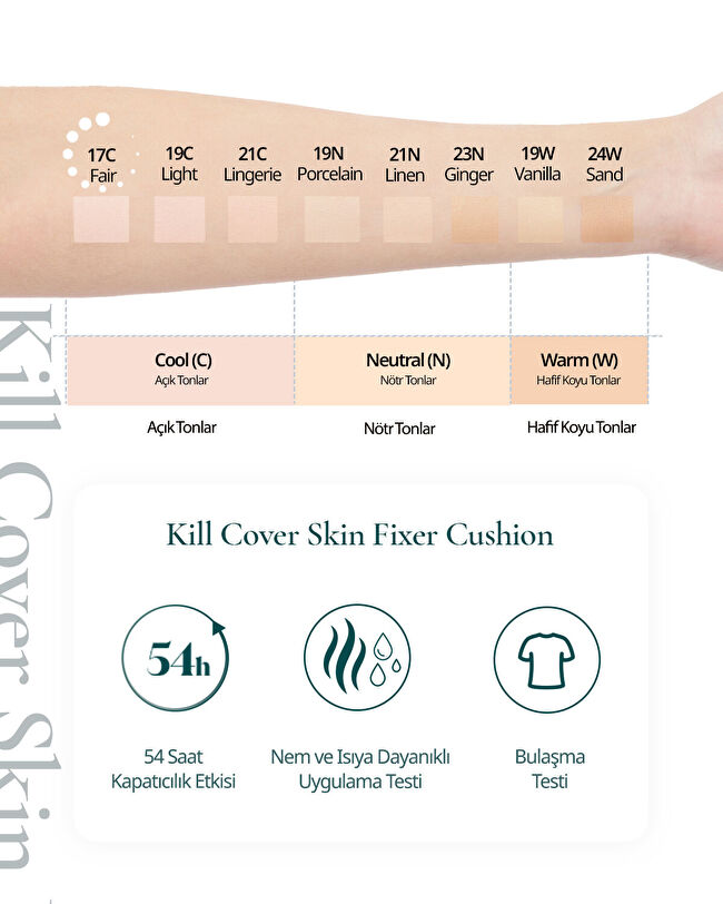 CLIO Kill Cover Skin Fixer Cushion Set (17C Fair) SPF50+ | MCLUB