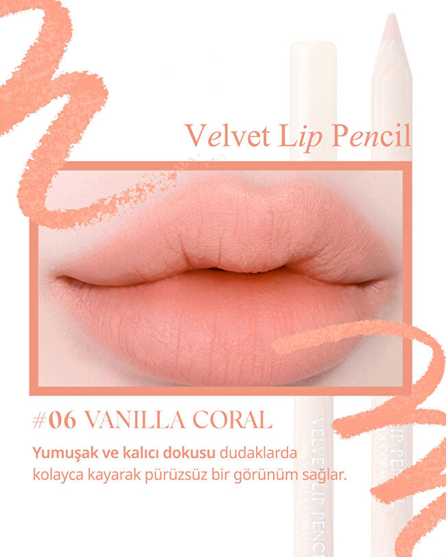 CLIO Velvet Lip Pencil Set (06 Vanilla Coral) | MCLUB