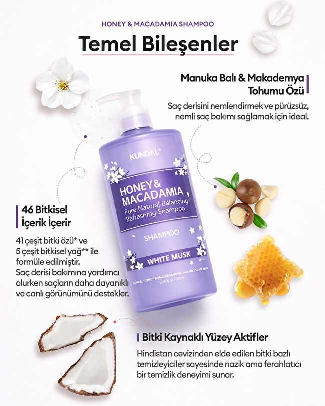 KUNDAL Honey & Macadamia Nature Shampoo + Treatment - White Musk