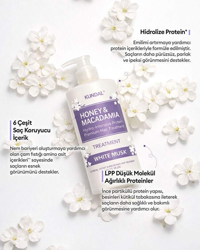 美容液 mofca KUNDAL Honey & Macadamia Nature Shampoo + Treatment - White Musk