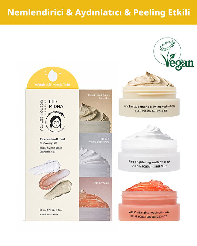 MIDHA Rice Wash Off Mask Discovery Set | MCLUB
