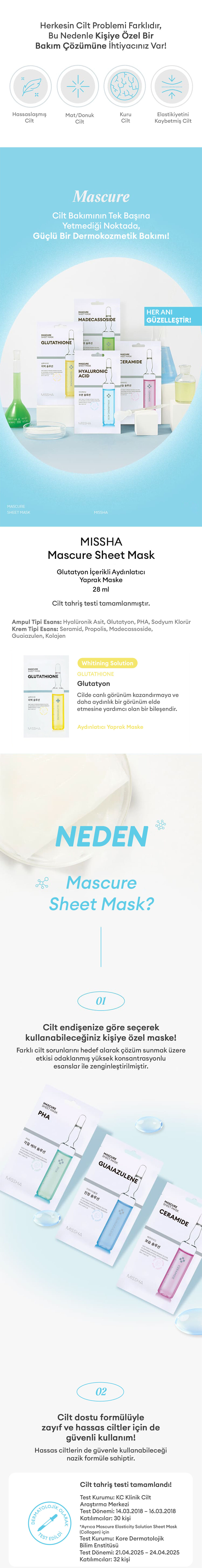 missha mascure sheet mask glutathione MISSHA - Mascure Whitening Glutathione Sheet Mask main image 0