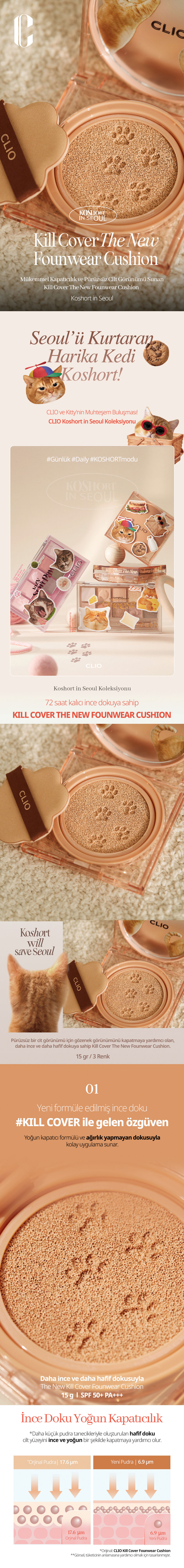 CLIO Kill Cover &セット全部３０種 CLIO Kill Cover The New Founwear Cushion Set (3 Linen) SPF50+ | MCLUB