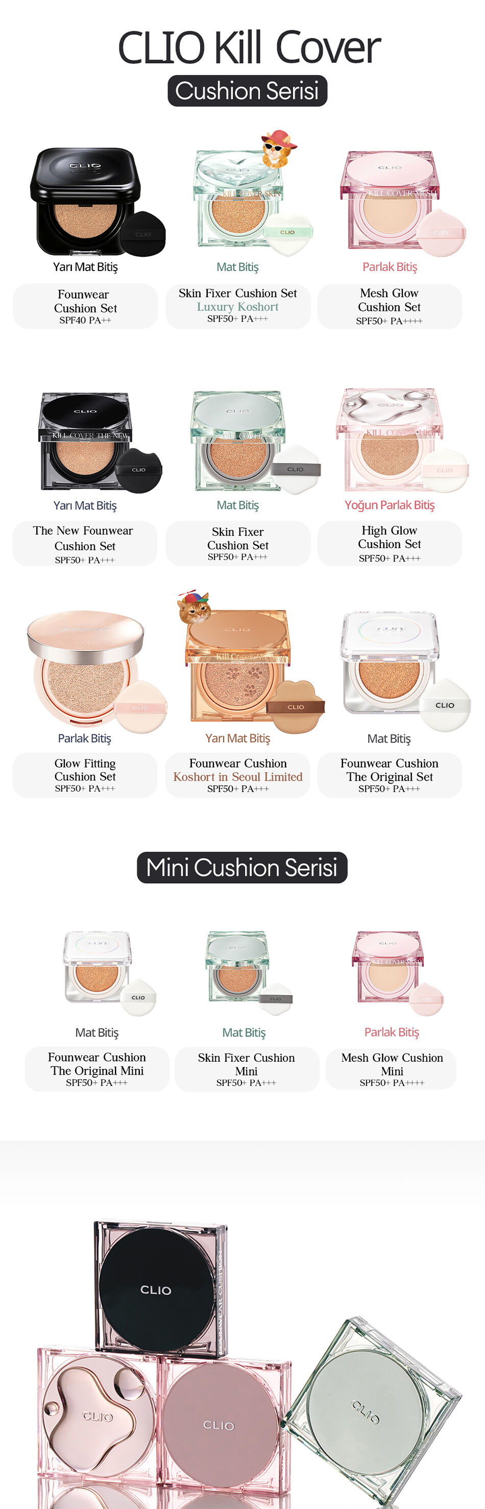 CLIO Kill Cover Skin Fixer Cushion Set (17C Fair) SPF50+ | MCLUB
