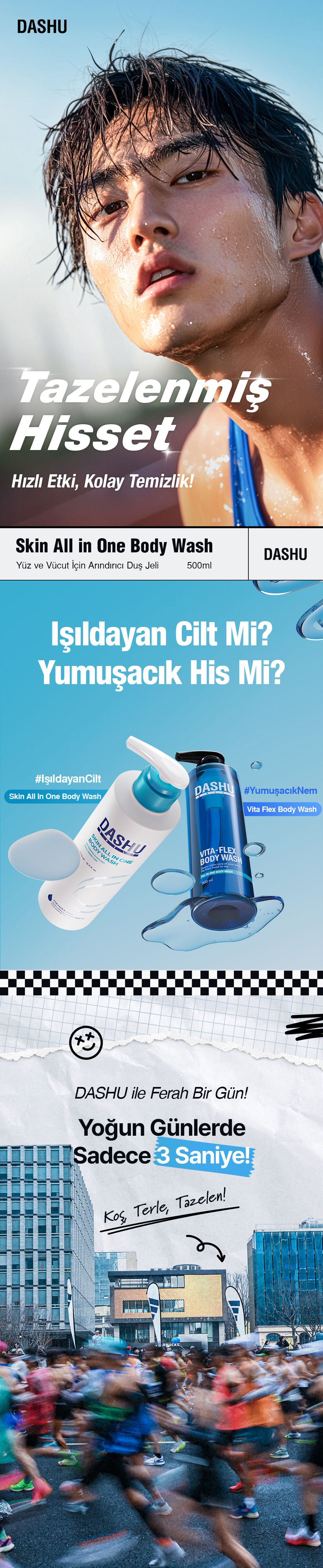 DASHU DAILY SKIN ALL IN ONE BODYWASH 500ml