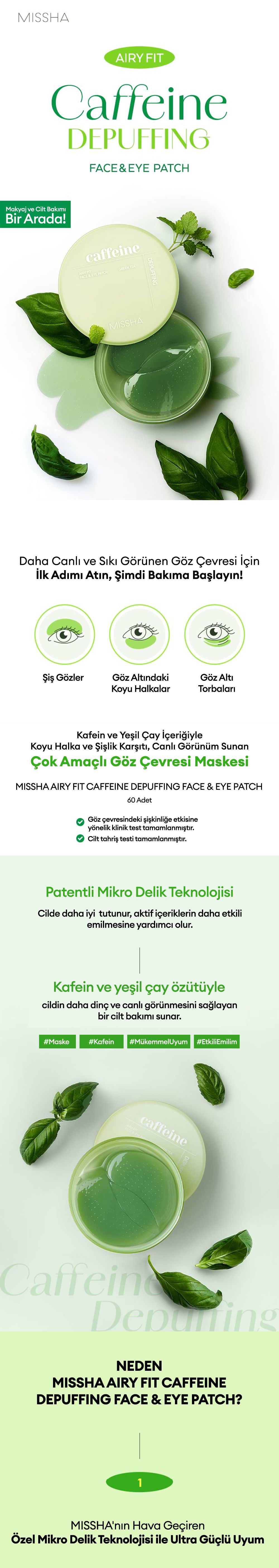 MISSHA Airy Fit Caffeine Depuffing Face&Eye Patch | MCLUB