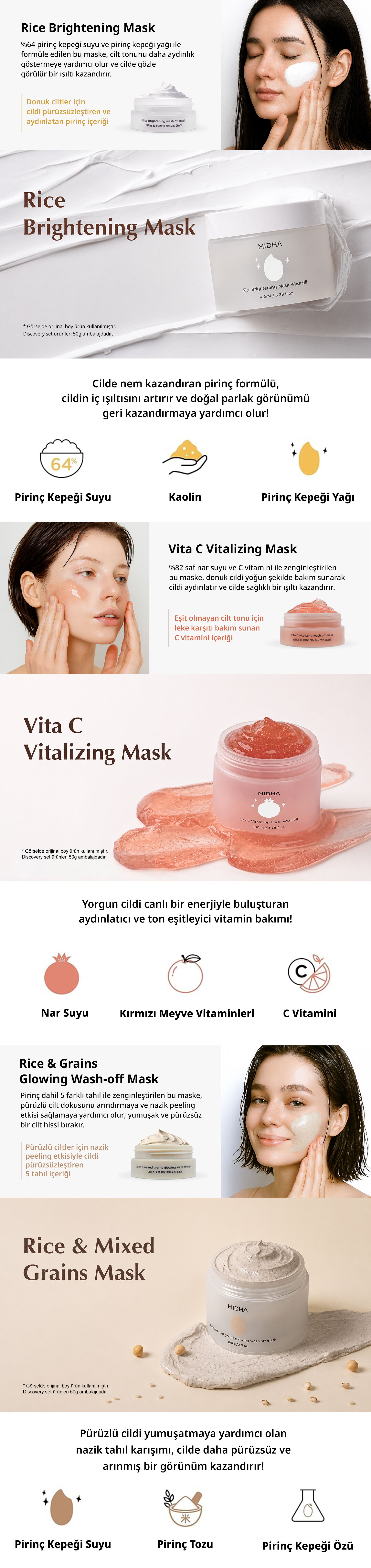MIDHA Rice Wash Off Mask Discovery Set | MCLUB