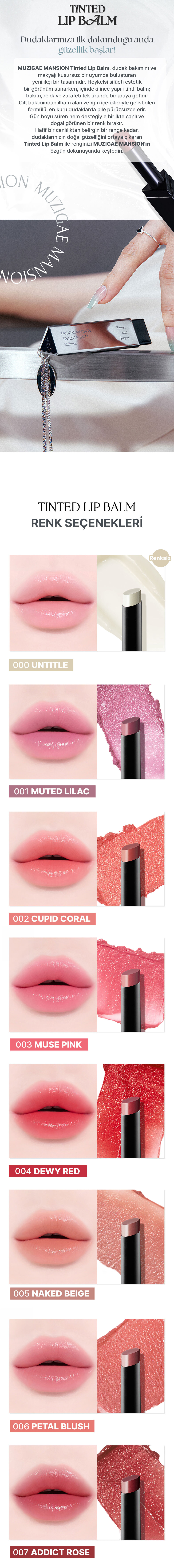 MUZIGAE MANSION Tinted Lip Balm (007 Addict Rose) | MCLUB